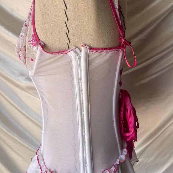 Elegant Moments Insane Sheer heart coquette lace up corset lingerie - Picture 7 of 8